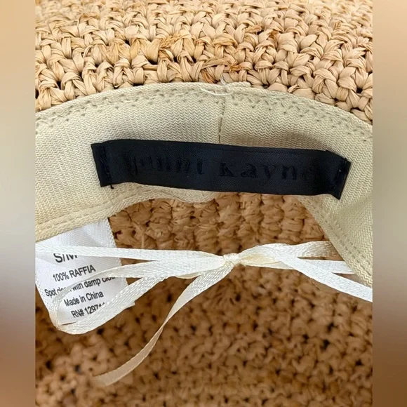 NEW Jenni Kayne $195 Woven Crochet Raffia Sun Hat Natural Size Small/ Medium - Picture 13 of 15